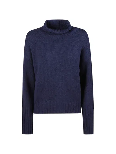 Aragona Cashmere Roll-neck Sweater In Blue