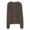 Aragona Button-front Cashmere Cardigan In Brown