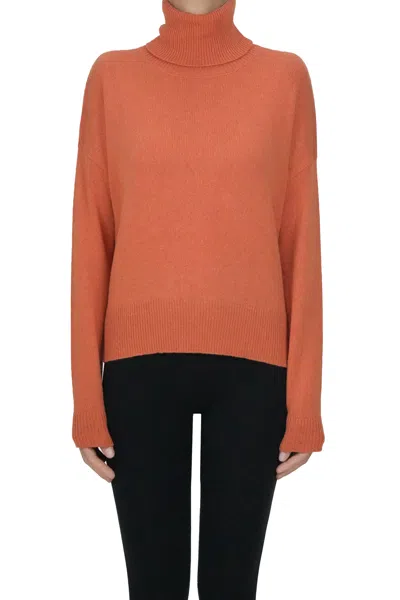 Aragona Cashmere Turtleneck Pullover In Orange