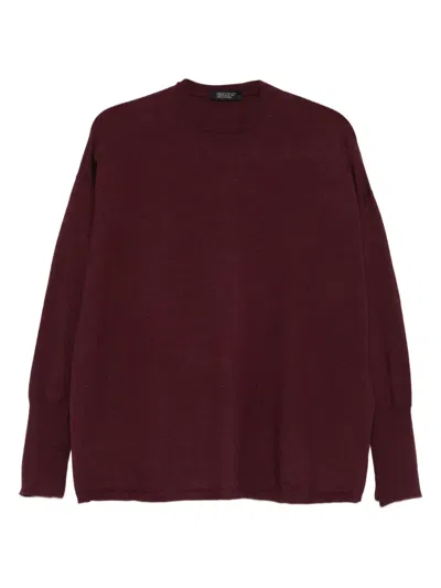 Aragona Crew-neck Fine-knit Jumper In Red