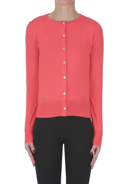 Aragona Extrafine Knit Cardigan In Orange
