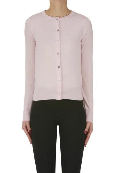 Aragona Extrafine Knit Cardigan In Pink