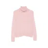 Aragona Fine-knit Cashmere Turtleneck Sweater In Pink