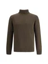 Aragona Braided-knit Turtleneck Sweater In Green