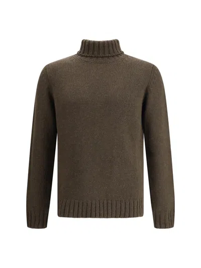 Aragona Braided-knit Turtleneck Sweater In Brown