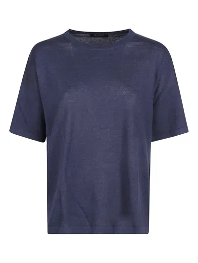 Aragona Woman T-shirt Purple Size 6 Cotton In Blue