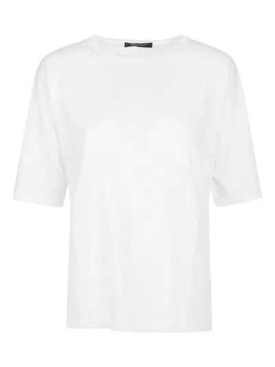Aragona Linen-blend Textured Round Neck T-shirt In White