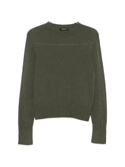 Aragona Long-sleeve Ribbed-trim Sweater In Green