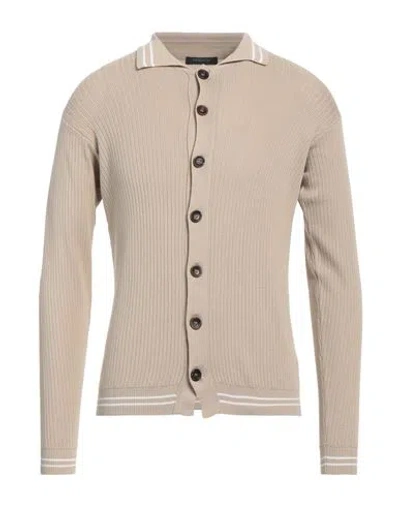Aragona Man Cardigan Beige Size 40 Cotton