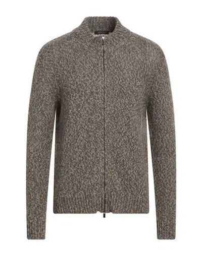 Aragona Man Cardigan Brown Size 42 Baby Alpaca Wool, Merino Wool In Gray