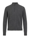 Aragona Man Cardigan Charcoal Size 44 Baby Alpaca Wool, Merino Wool In Gray