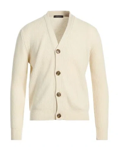 Aragona Man Cardigan Cream Size 44 Cashmere In Gold