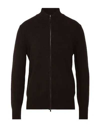 Aragona Man Cardigan Dark Brown Size 38 Cashmere
