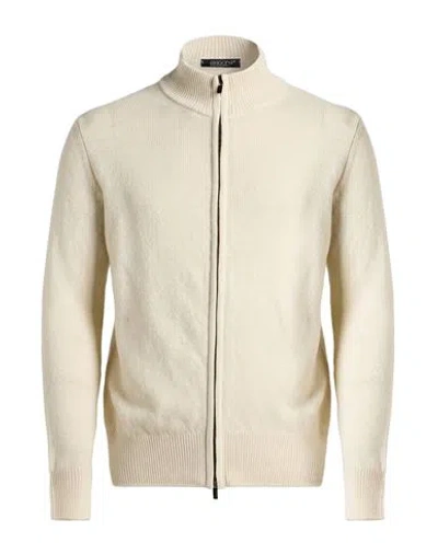 Aragona Man Cardigan Ivory Size 38 Cashmere In Animal Print