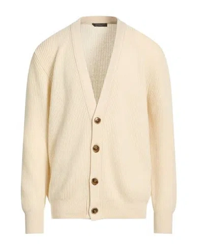 Aragona Man Cardigan Ivory Size 42 Cashmere In Gold