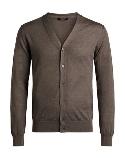 Aragona Man Cardigan Light Brown Size 38 Cashmere, Silk