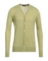 Aragona Man Cardigan Lime Green Size 40 Merino Wool In Green
