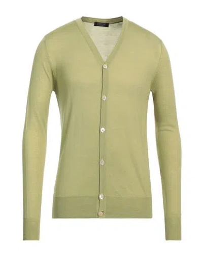 Aragona Man Cardigan Lime Green Size 40 Merino Wool