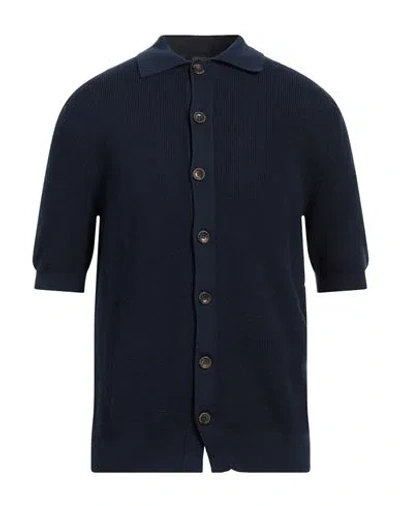 Aragona Man Cardigan Midnight Blue Size 42 Cotton
