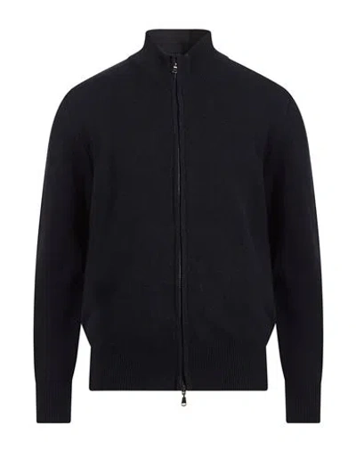 Aragona Man Cardigan Midnight Blue Size 46 Cashmere In Black