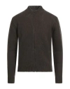 Aragona Man Cardigan Military Green Size 44 Baby Alpaca Wool, Merino Wool In Brown
