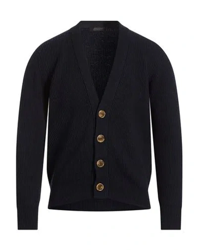 Aragona Man Cardigan Navy Size 40 Cashmere In Blue