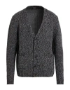 Aragona Man Cardigan Navy Size 42 Baby Alpaca Wool, Merino Wool In Gray