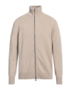Aragona Man Cardigan Sand Size 44 Cashmere In Beige