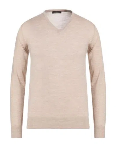 Aragona Man Sweater Beige Size 48 Merino Wool In Nude