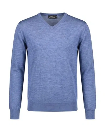Aragona Man Sweater Blue Size 38 Cashmere, Silk