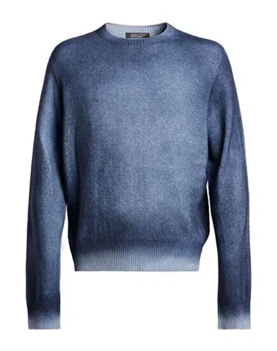 Aragona Man Sweater Blue Size 40 Cashmere In Multi