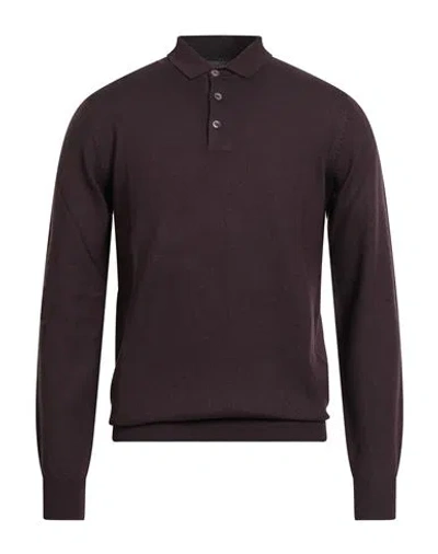 Aragona Man Sweater Burgundy Size 42 Merino Wool In Red