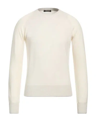 Aragona Man Sweater Cream Size 44 Cashmere In White