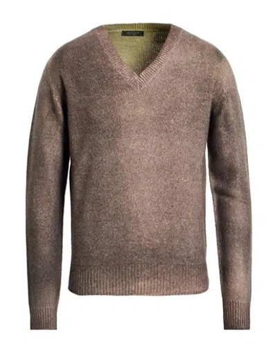 Aragona Man Sweater Khaki Size 42 Wool, Cashmere In Brown