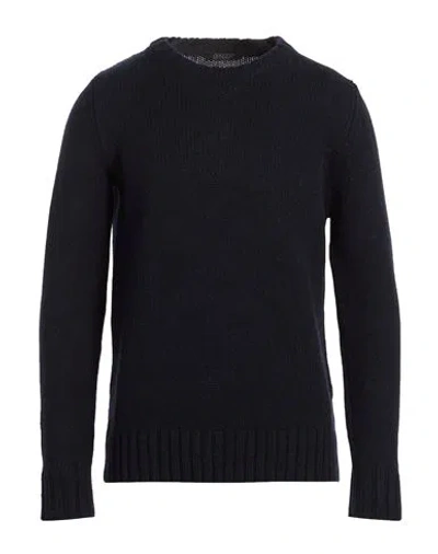 Aragona Man Sweater Midnight Blue Size 46 Baby Alpaca Wool, Merino Wool In Animal Print