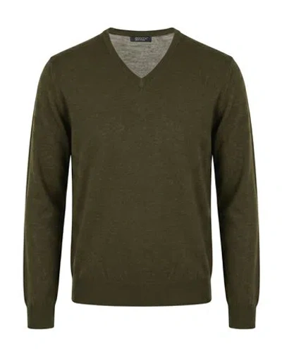Aragona Man Sweater Military Green Size 38 Cashmere, Silk In Multi