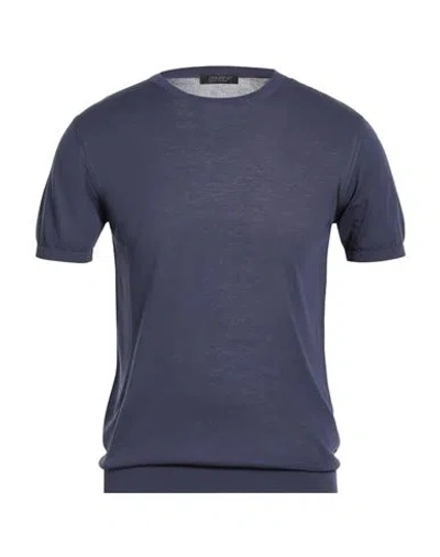 Aragona Man Sweater Navy Size 46 Cotton In Blue