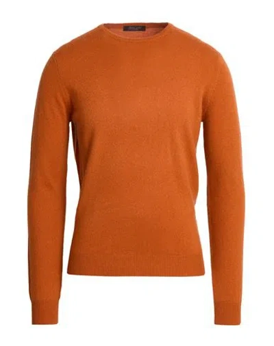 Aragona Man Sweater Rust Size 44 Cashmere In Red