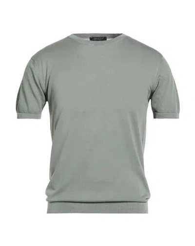Aragona Man Sweater Sage Green Size 44 Cotton In Gray