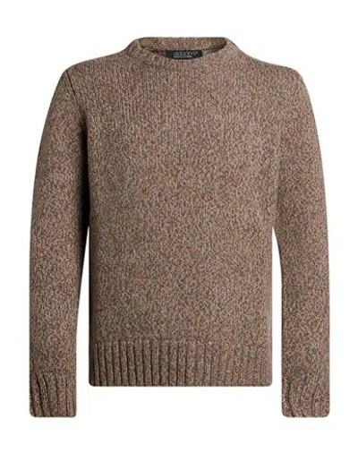 Aragona Man Sweater Taupe Size 36 Baby Alpaca Wool, Merino Wool In Gray