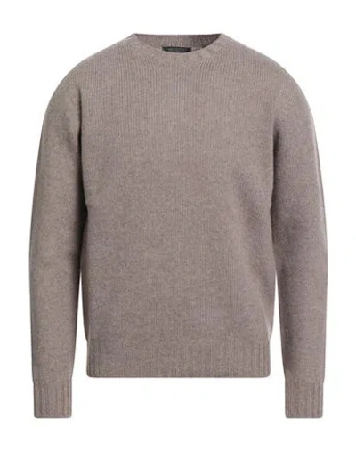 Aragona Man Sweater Taupe Size 44 Wool, Cashmere In Gray