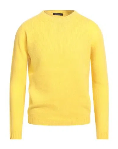 Aragona Man Sweater Yellow Size 44 Wool, Cashmere