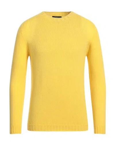 Aragona Man Sweater Yellow Size 44 Wool, Cashmere