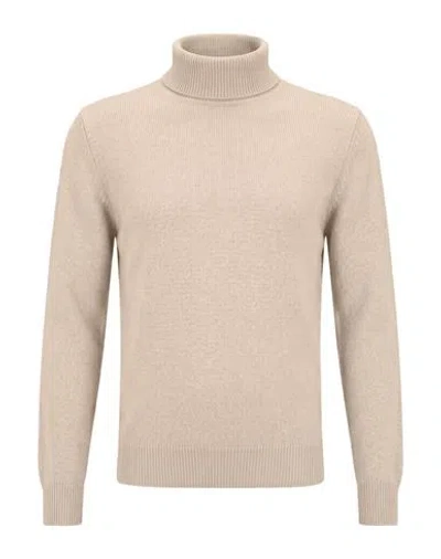 Aragona Man Turtleneck Beige Size 42 Cashmere