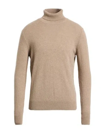 Aragona Man Turtleneck Beige Size 42 Cashmere In Brown