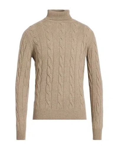 Aragona Man Turtleneck Beige Size 42 Cashmere In Brown