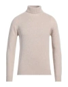 Aragona Man Turtleneck Beige Size 46 Cashmere
