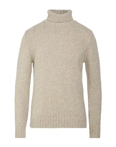 Aragona Man Turtleneck Beige Size 44 Baby Alpaca Wool, Merino Wool In Sand