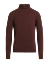 Aragona Man Turtleneck Brown Size 40 Cashmere