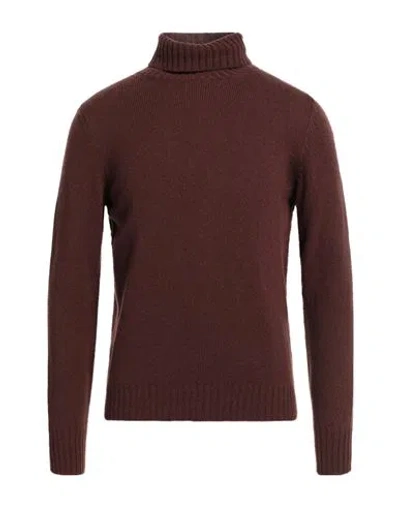 Aragona Man Turtleneck Brown Size 40 Cashmere